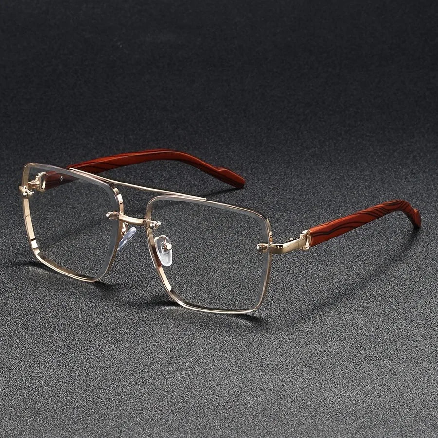 Fashion Retro Square Metal Shades Women's Original Brand Design Driving Sunglasses New Double Bridge Pilot Sun Glasses