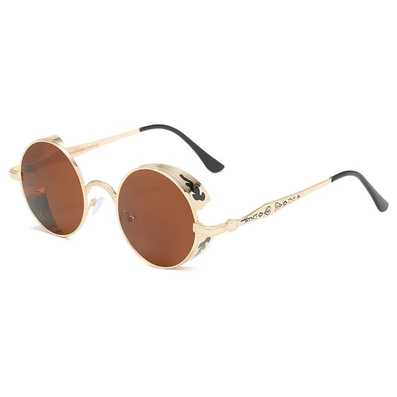 Optiveaura Gothic Retro Round Sunglasses – Unisex