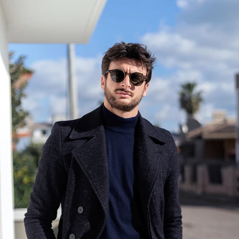 ZENOTTIC-Steampunk Style Clip On Sunglasses for Men Women Anti Blue Light Glasses+Polarized Clip Fashion/Retro Computer Eyewear