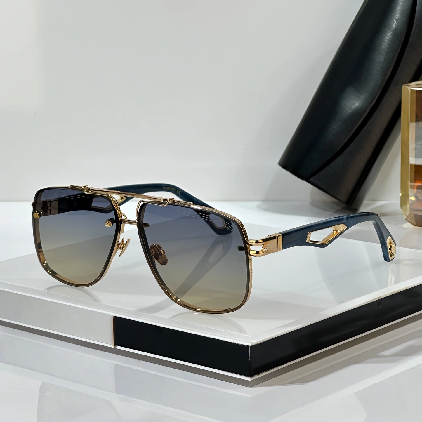 THE King II Unisex Square Double Bridge Sunglasses Men Women Sun Eyewear Ladies Vintage Driving Shades