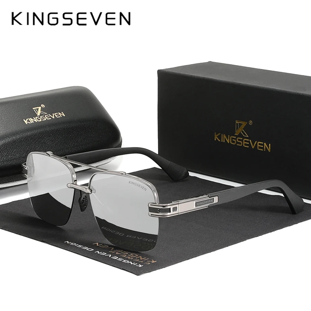 KINGSEVEN New Design Sunglasses For Men Polarized Gradient Women Sun glasses Semi-Rimless Square Half-Frame Retro Eyewear 2023